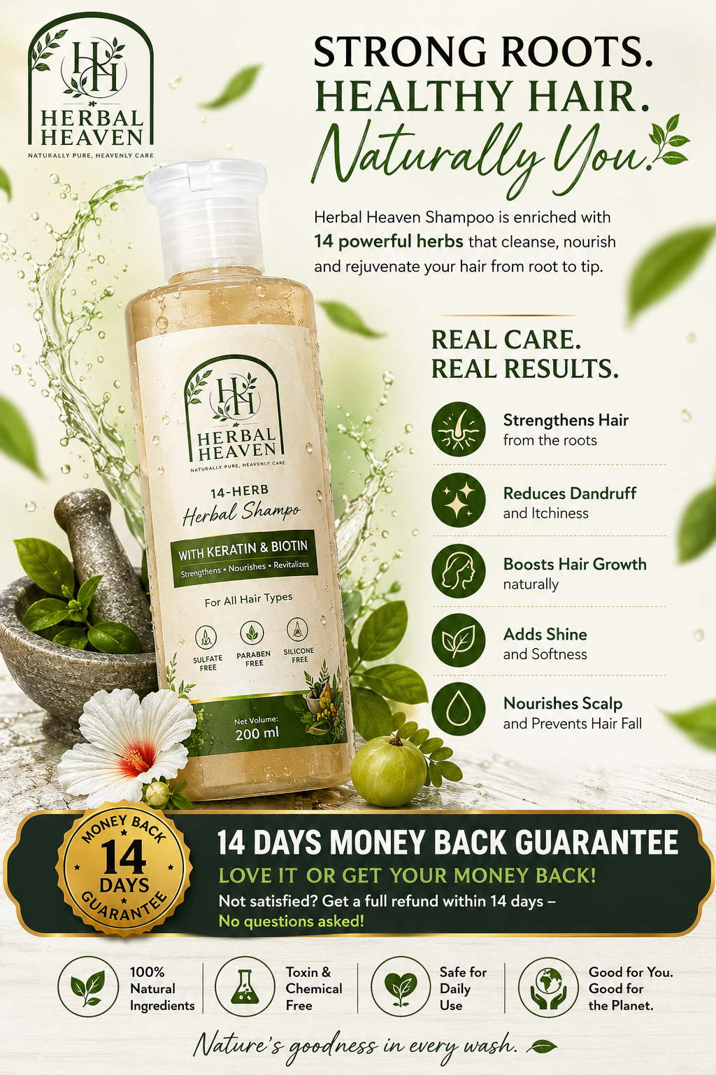 Herbal Heaven 16 Herbs Hair Repair Shampoo (200ML)